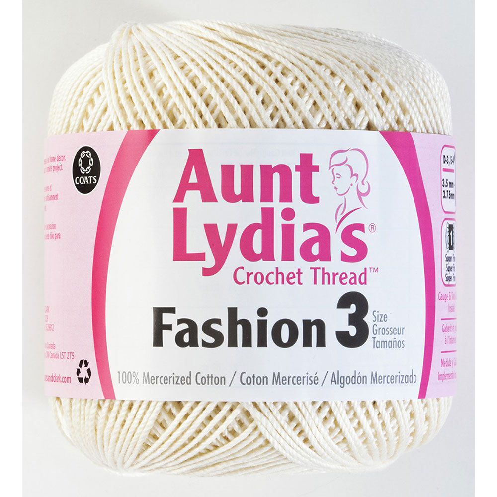 Fashion Crochet Thread - 182C-926 - Bridal White - Size 3 - Aunt Lydia