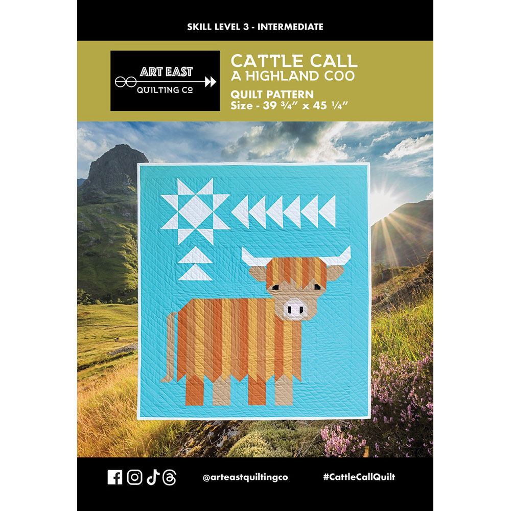 Pattern - Cattle Call - A Highland Coo Quilt Pattern - Art East Quilting Co.