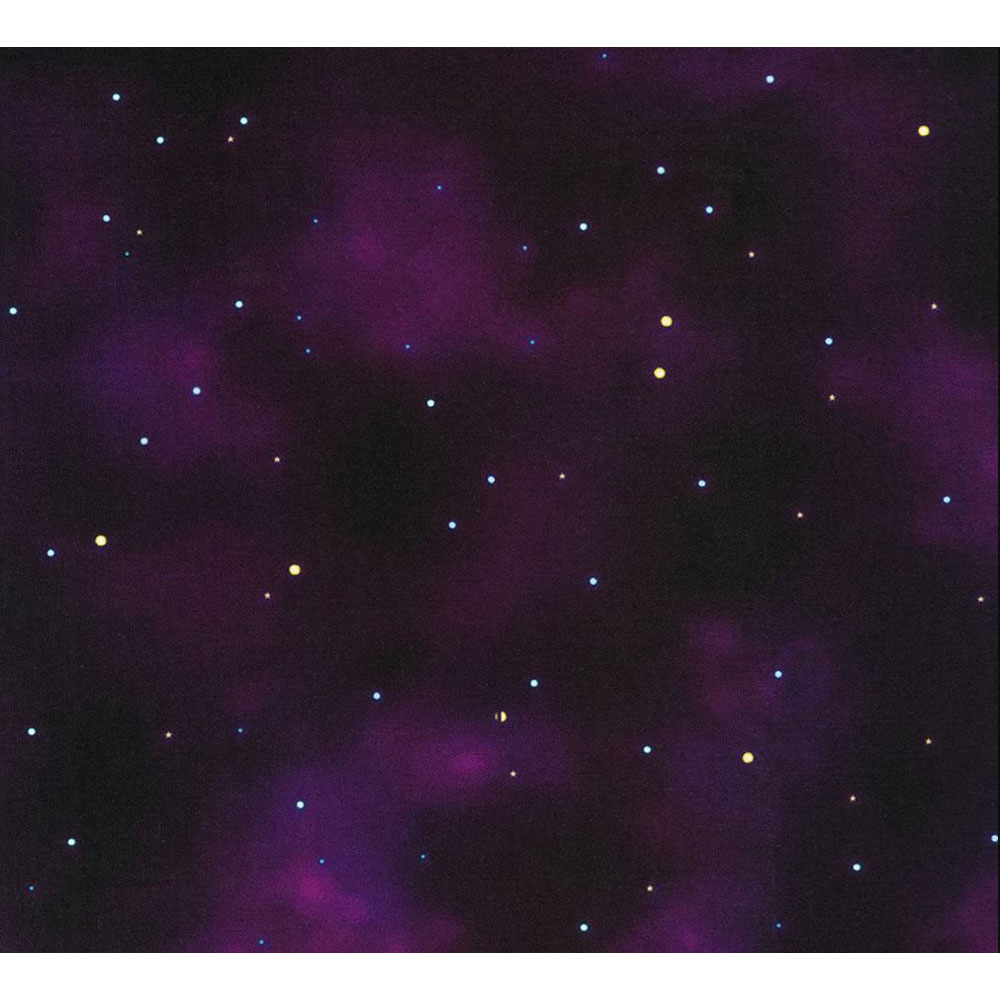 100% Cotton - Night Fable - 23259-460 - Midnight Purple Stars - JK Stewart - 44 in wide