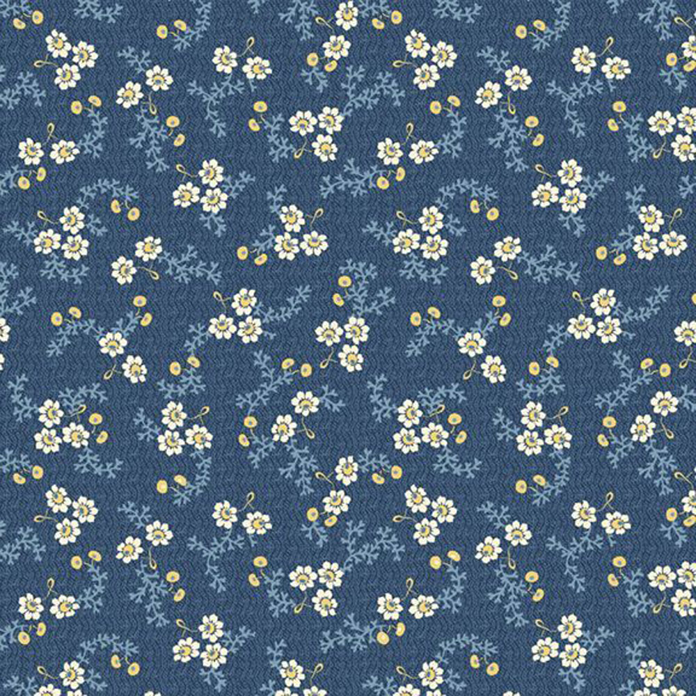 100% Cotton - Middleboro Road (Garden) - R581559D - Navy - Suzi Smith - 44 in wide