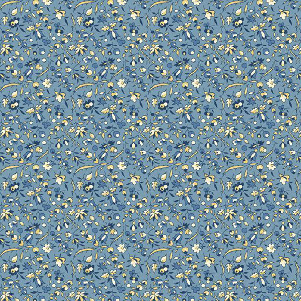 100% Cotton - Middleboro Road (Flower Field) - R581560D - Blue - Suzi Smith - 44 in wide
