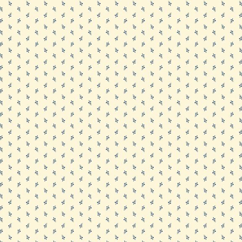 100% Cotton - Middleboro Road (Mini Sprig) - R581565D - Cream - Suzi Smith - 44 in wide