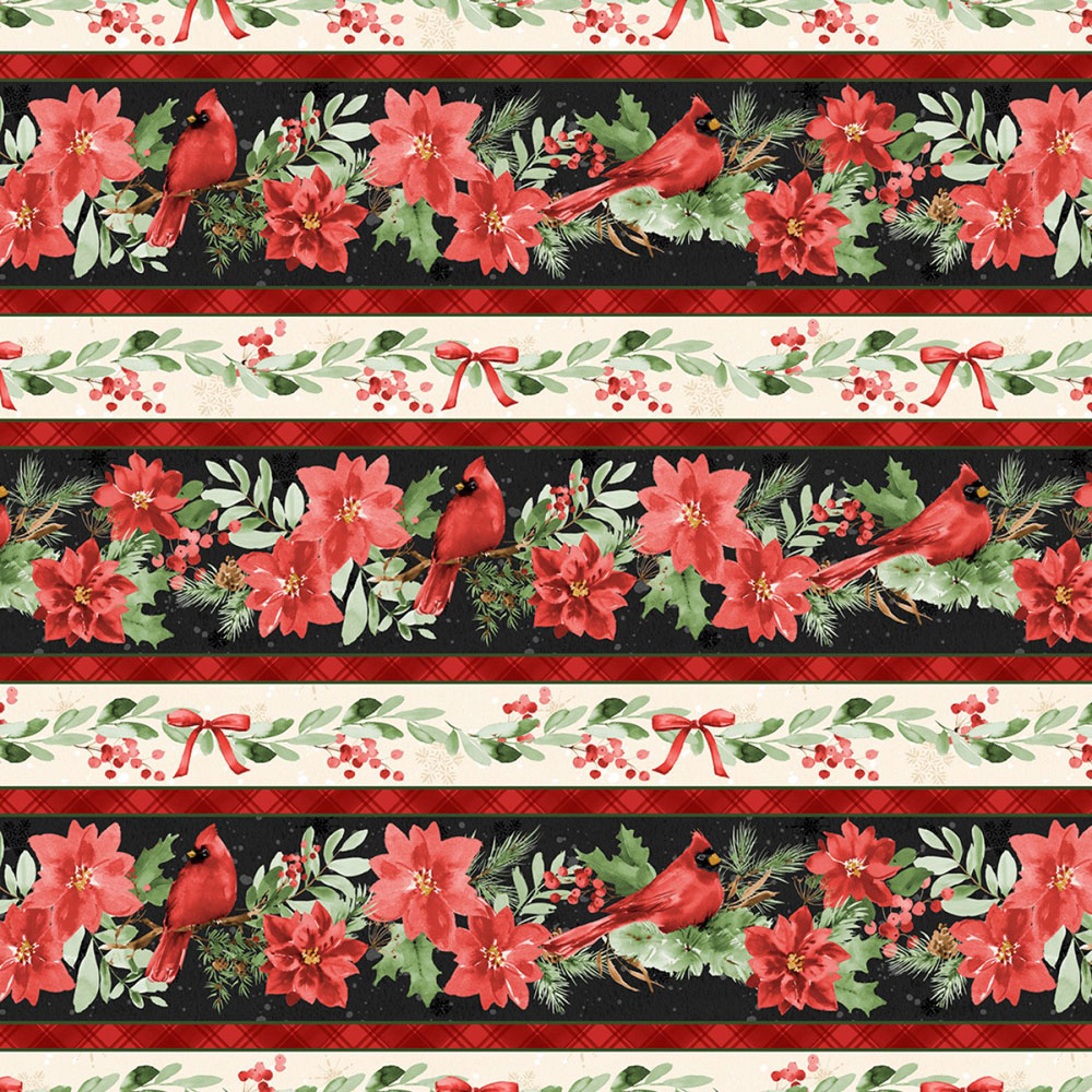 100% Cotton - Cardinal Celebration - 37752-293 - Repeating Stripe - Katrina Pete