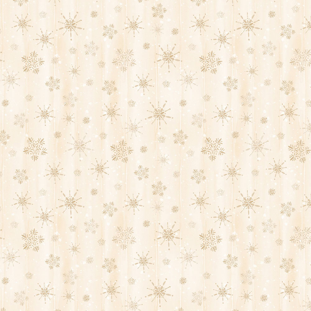 100% Cotton - Cardinal Celebration - 37759-220 - Cream Snowflake - Katrina Pete - 44 in wide