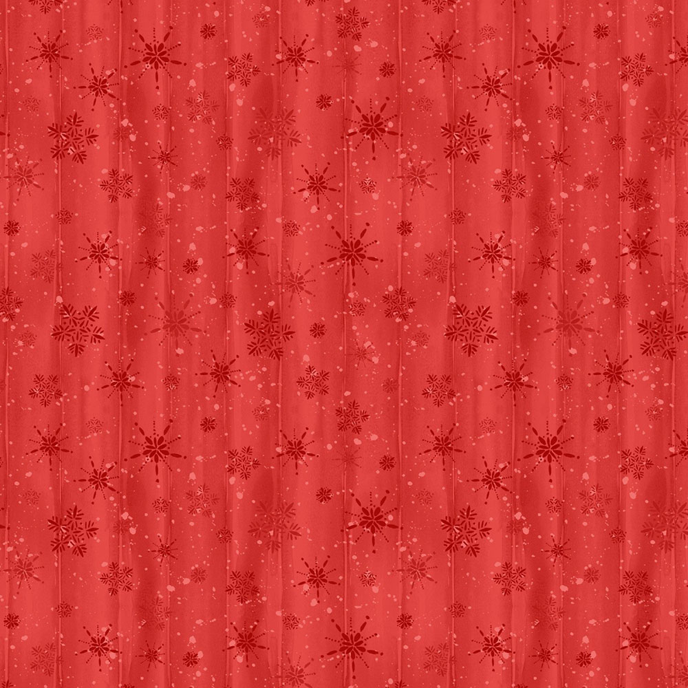 100% Cotton - Cardinal Celebration - 37759-330 - Red Snowflake - Katrina Pete - 44 in wide