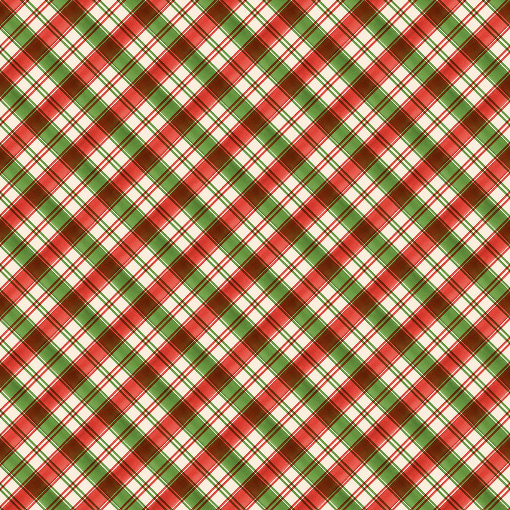 100% Cotton - Cardinal Celebration - 37760-273 - Green/Red Plaid - Katrina Pete - 44 in wide