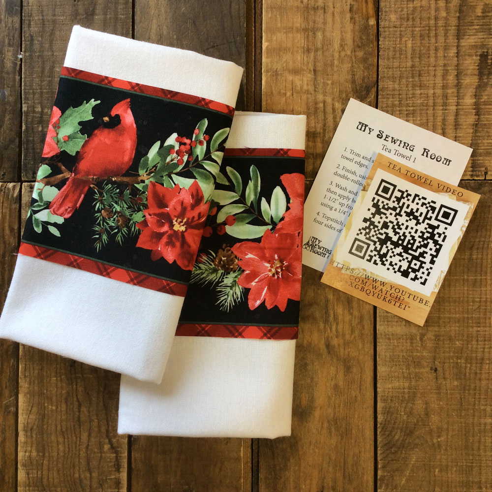 Tea Towel Bundle with Borders - Cardinal Celebrations - 2 tea towels