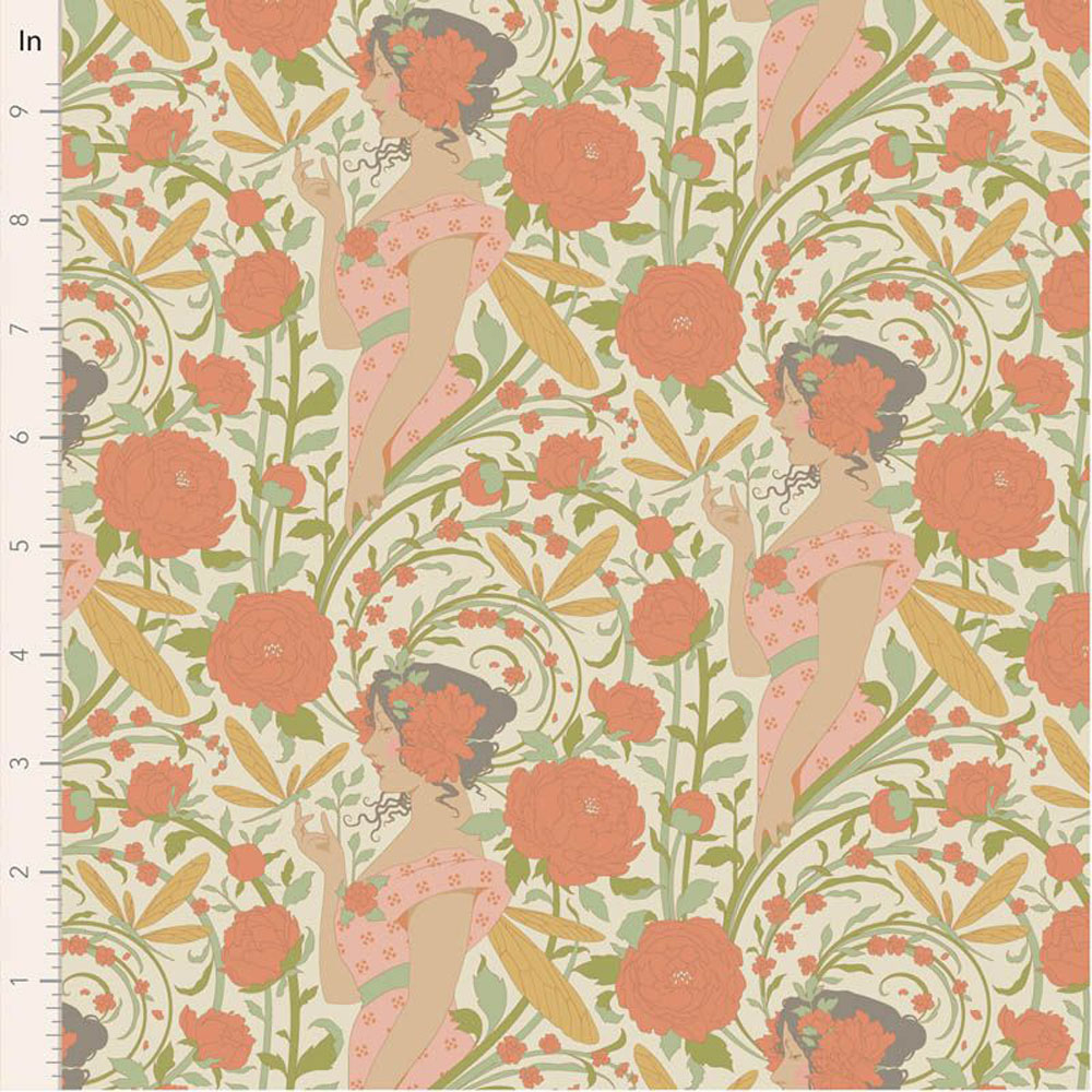 100% Cotton - Songbird - 100643 - Aubery Coral - By Tilda