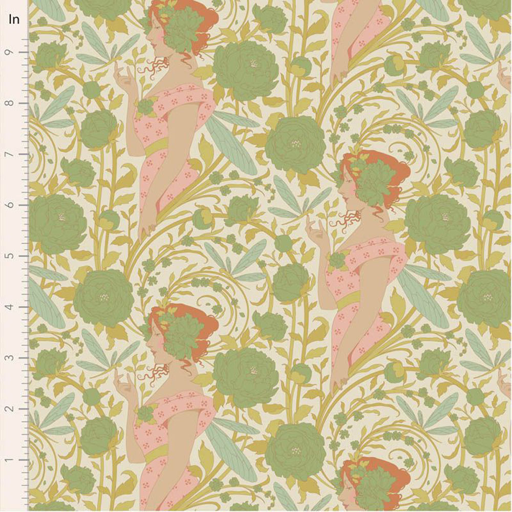 100% Cotton - Songbird - 100646 - Aubery Green - By Tilda