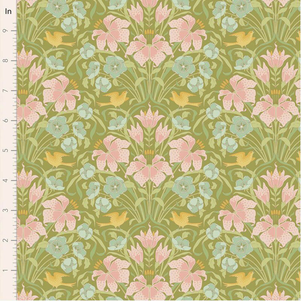 100% Cotton - Songbird - 100649 - Songbird Green - By Tilda