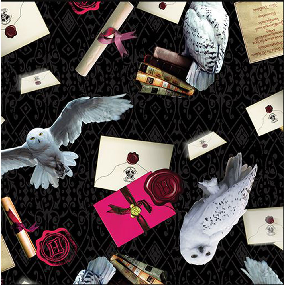 100% Cotton - Harry Potter - Owl Postal Service Black - 15216-12 - Warner Bros.