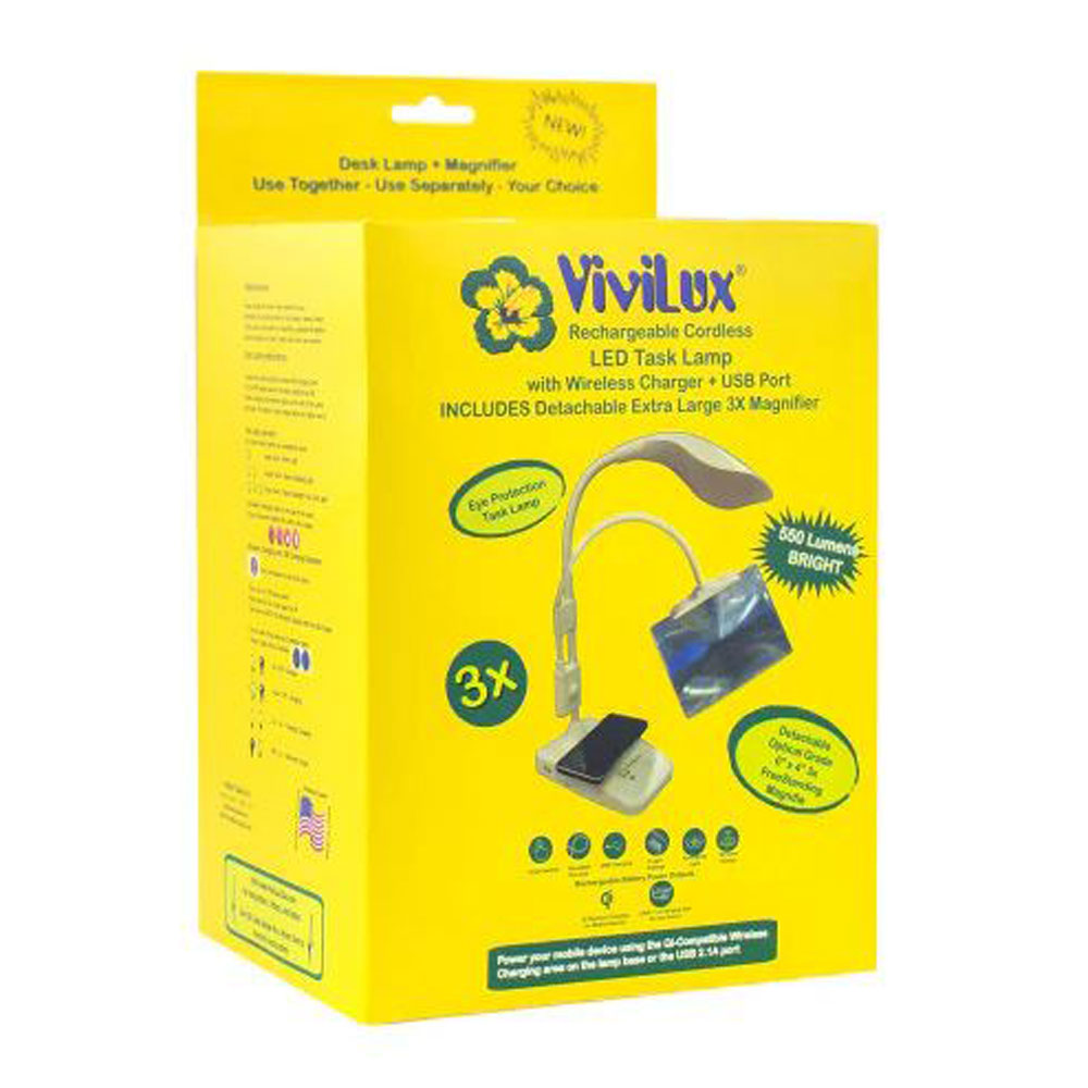 ViviLux - Go Lightly Flexible Light with Magnifier = Free Standing or Handi-Clip