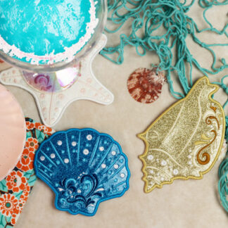 OESD - Embroidery Design - Shimmering Shell Coasters