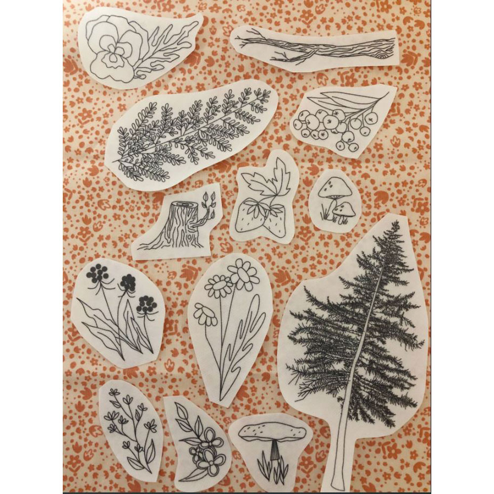 MCreativeJ - Peel Stick and Stitch Hand Embroidery Patterns - Forest Forage