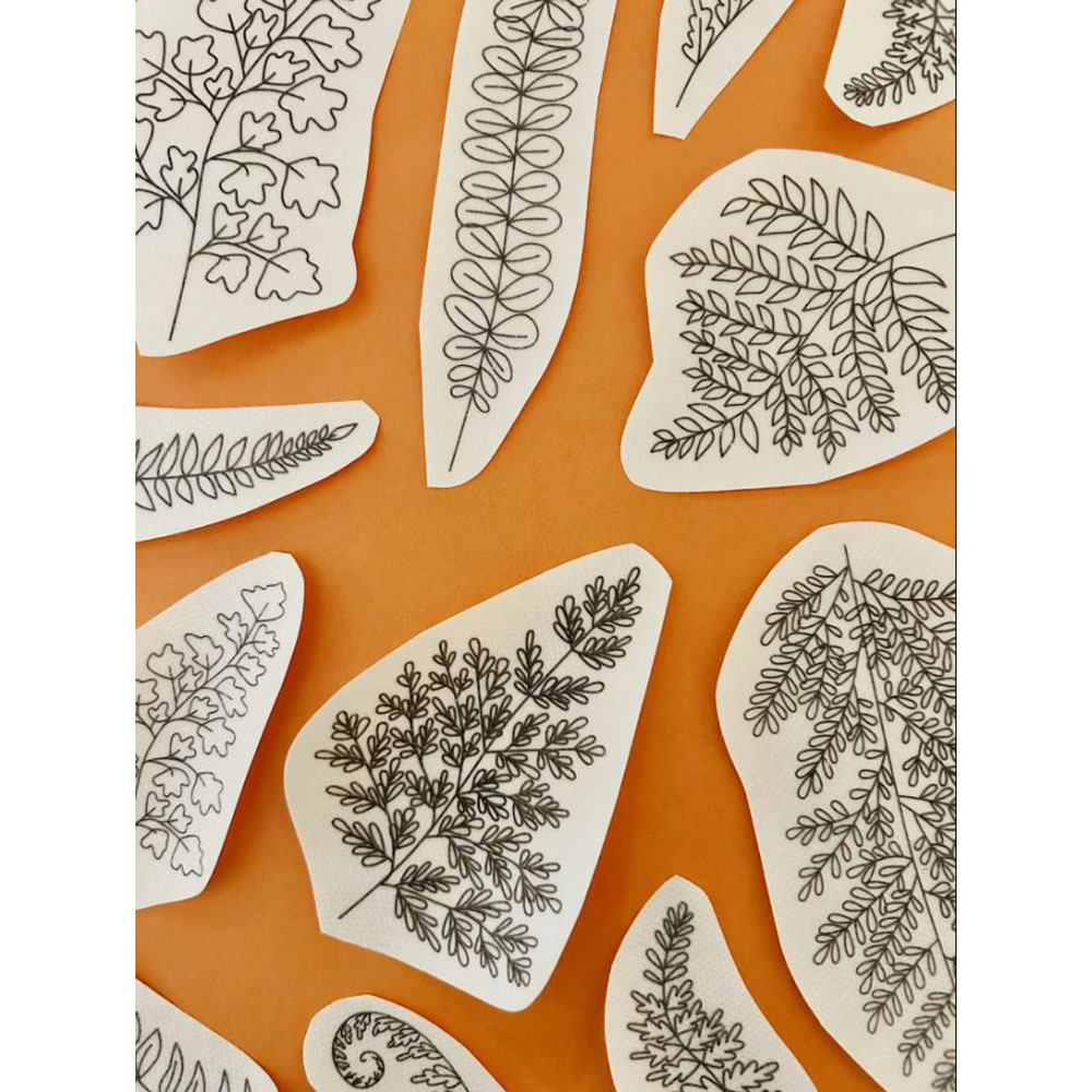 MCreativeJ - Peel Stick and Stitch Hand Embroidery Patterns - Ferns