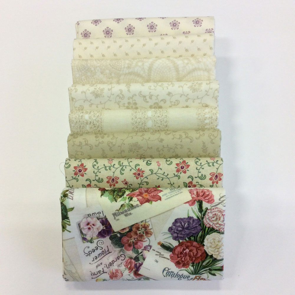 FQBU -  Fat Quarter Bundle - Cottage Lace  8 fat quarters - cotton