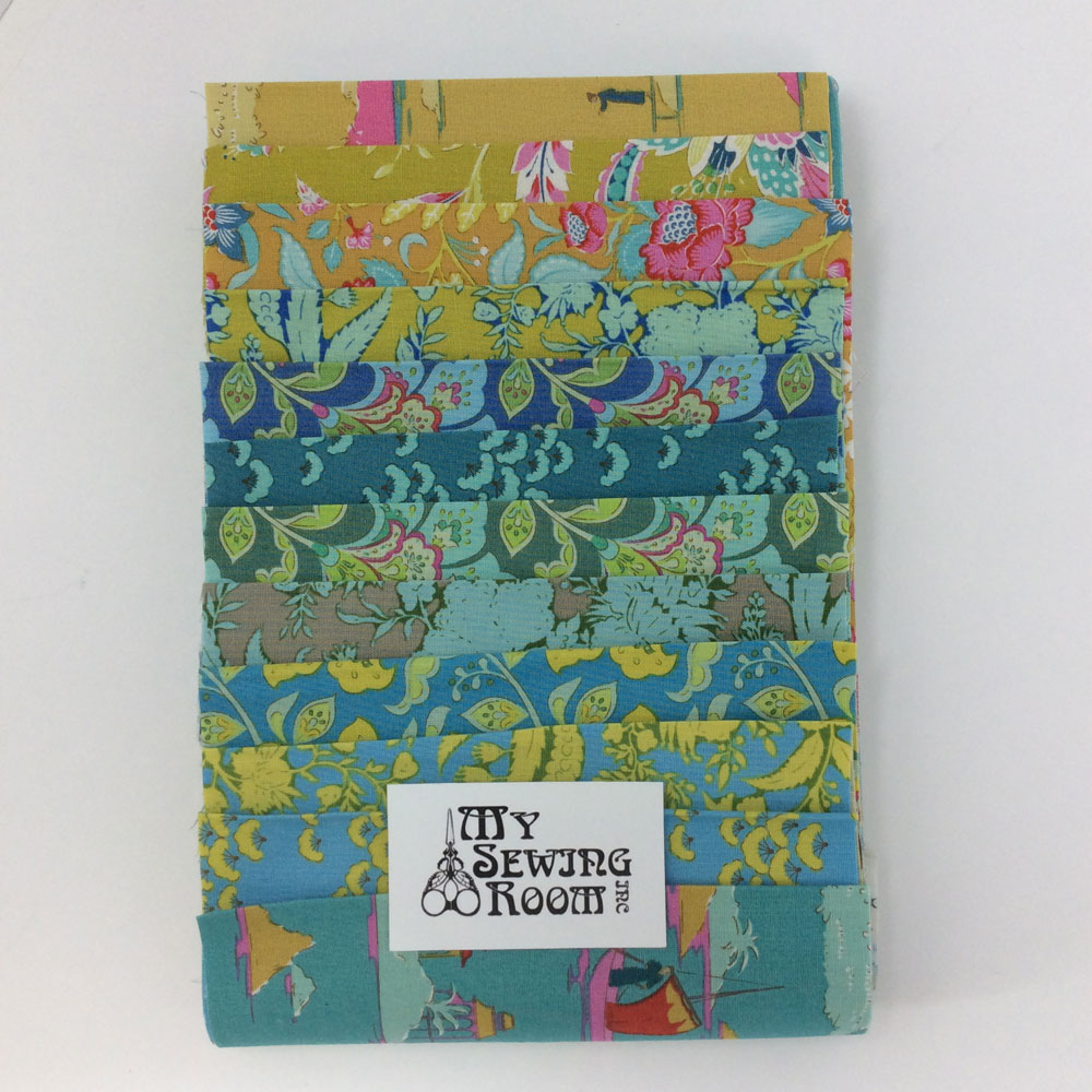 Fabric Bundle - Tilda Teal Fabric Bundle - 12 unique .15m strips of fabric