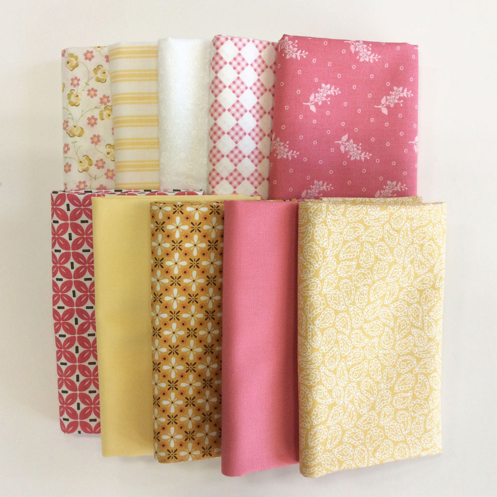 Fat Quarter Bundle - Pinks and Yellows 10 fat quarters - cotton