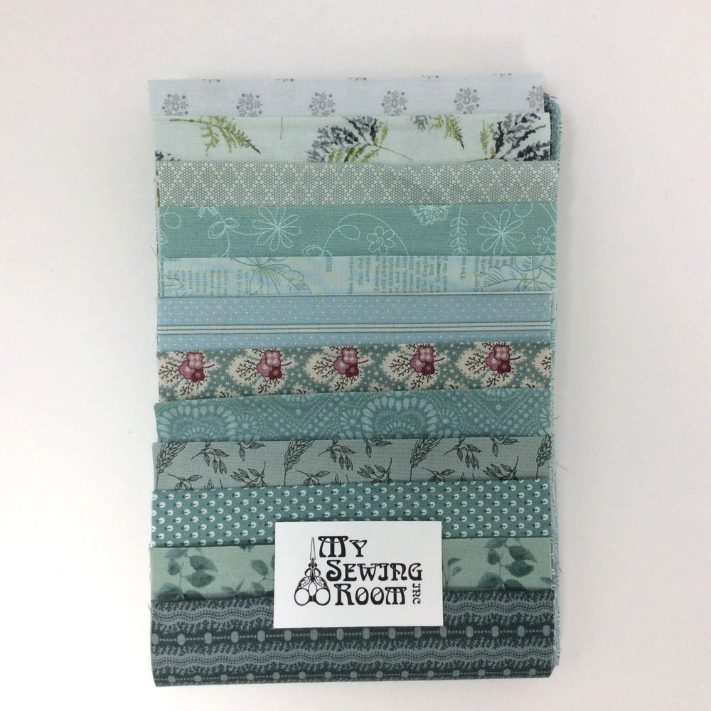 Fabric Bundle - Sage Greens Curated Fabric Bundle - 12 unique .15m strips of fabric