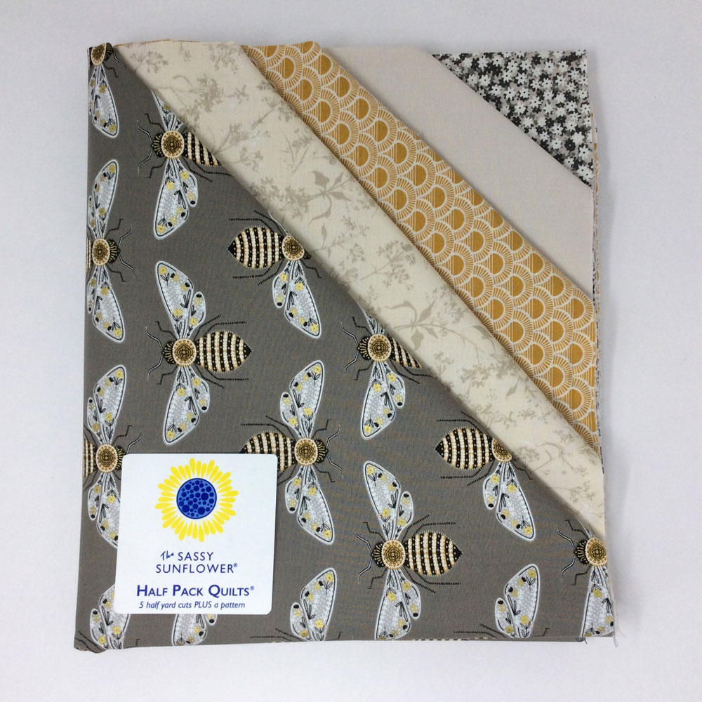 Quilt Kit -  Half Pack Quilts - Bee Happy - 5 half yard cuts 100% cotton