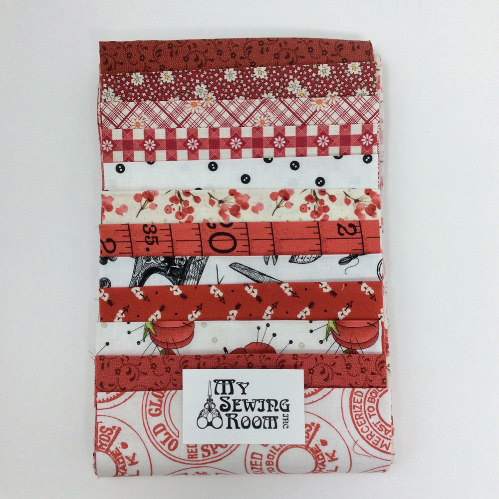 Fabric Bundle - Country Reds Curated Fabric Bundle - 12 unique .15m strips of fabric