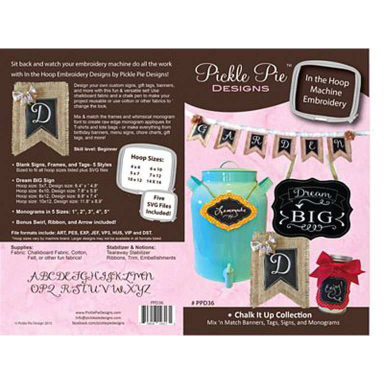 Pattern - Chalk it up Collection - CD - Pickle Pie Designs