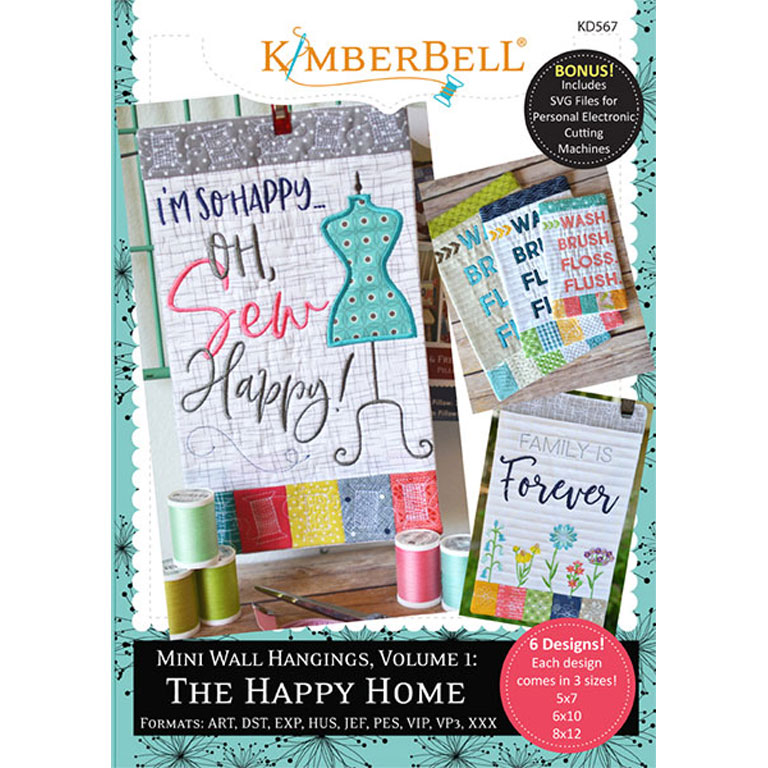 Kimberbell - Embroidery Designs - KD0567 - Mini Wall Hangings Vol 1 The Happy Home