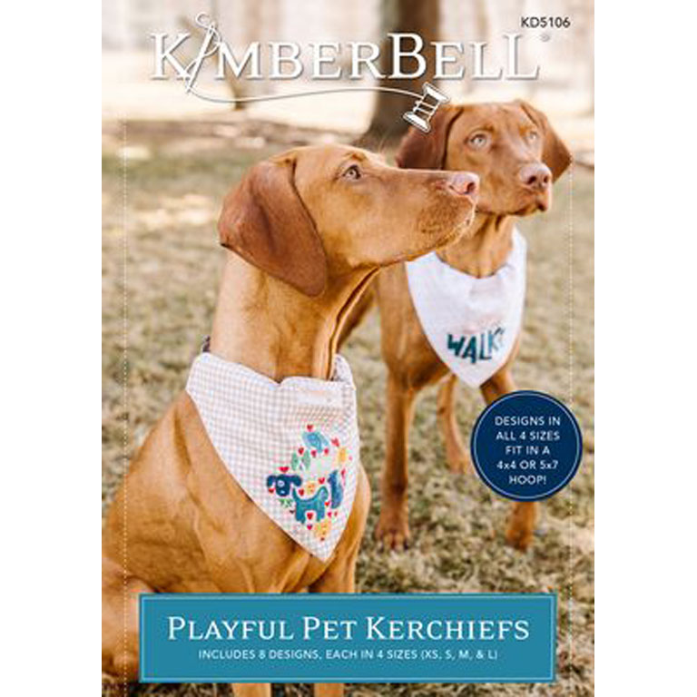 Kimberbell - Embroidery Designs - KD5106 - Playful Pet Kerchiefs