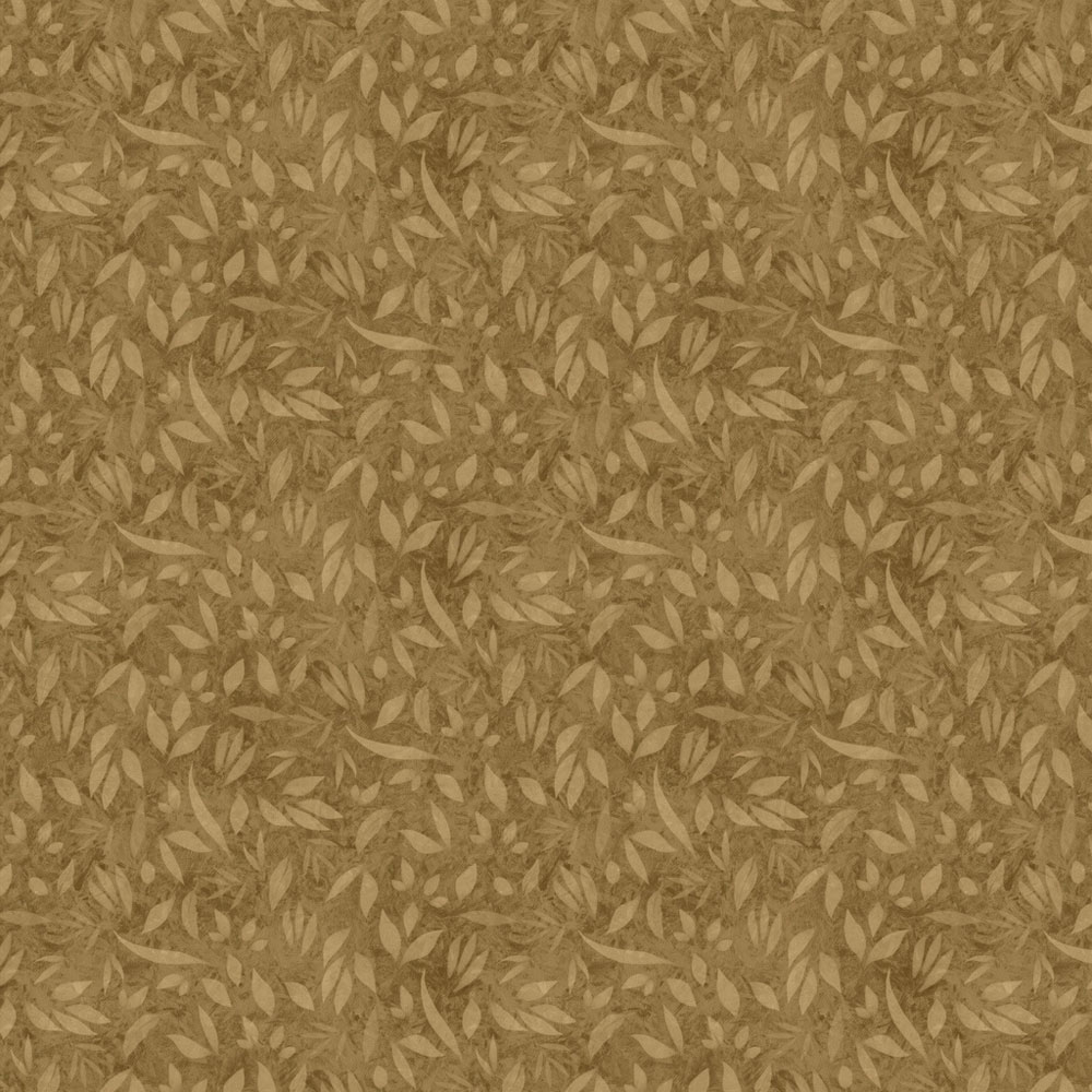 100% Cotton - Foliage - LWM110-2-075 - Brown - Joy Hall - 44" wide