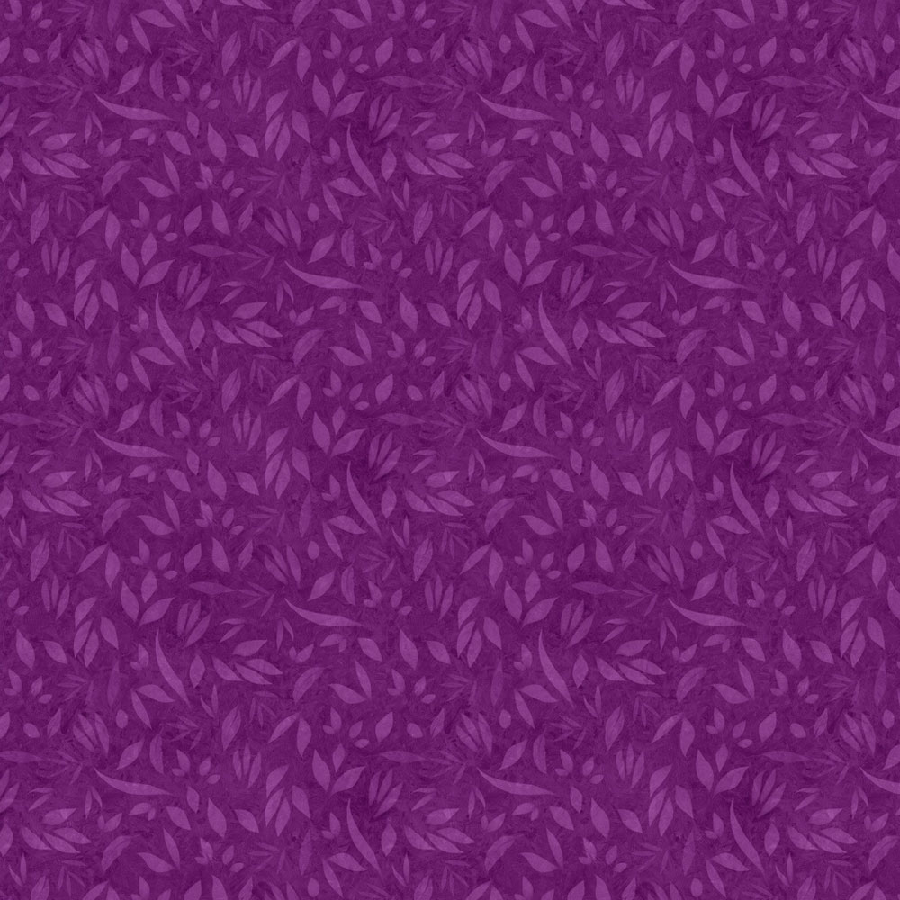 100% Cotton - Foliage - LWM110-2-185 - Berry - Joy Hall - 44" wide