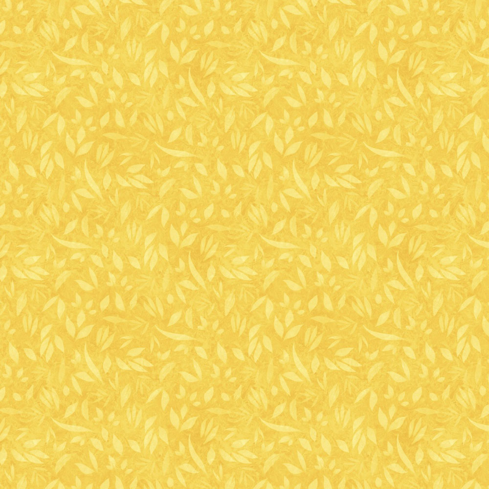 100% Cotton - Foliage - LWM110-2-220 - Yellow - Joy Hall - 44" wide