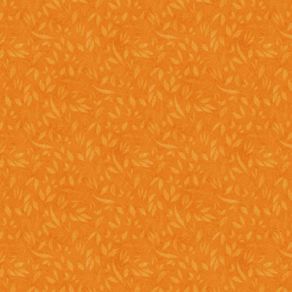 100% Cotton - Foliage - LWM110-2-266 - Orange - Joy Hall - 44" wide