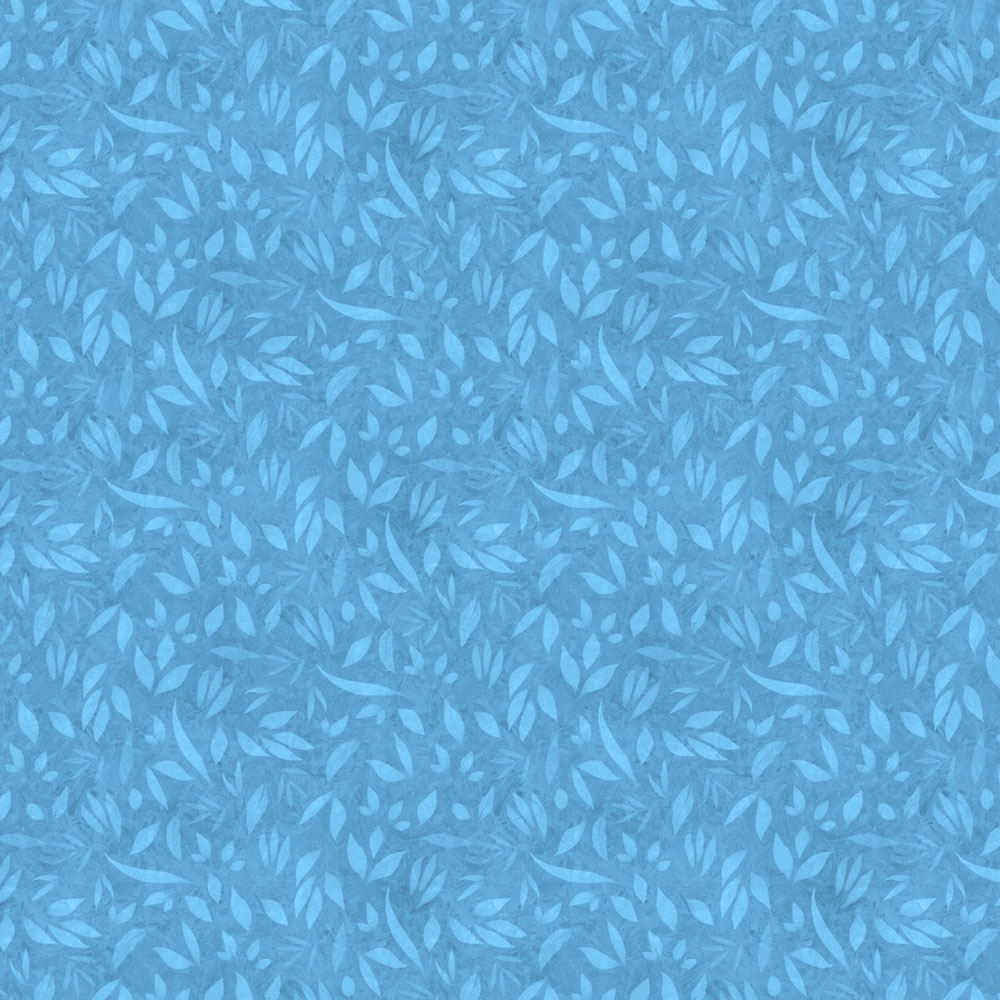 100% Cotton - Foliage - LWM110-2-530 - Ocean - Joy Hall - 44" wide