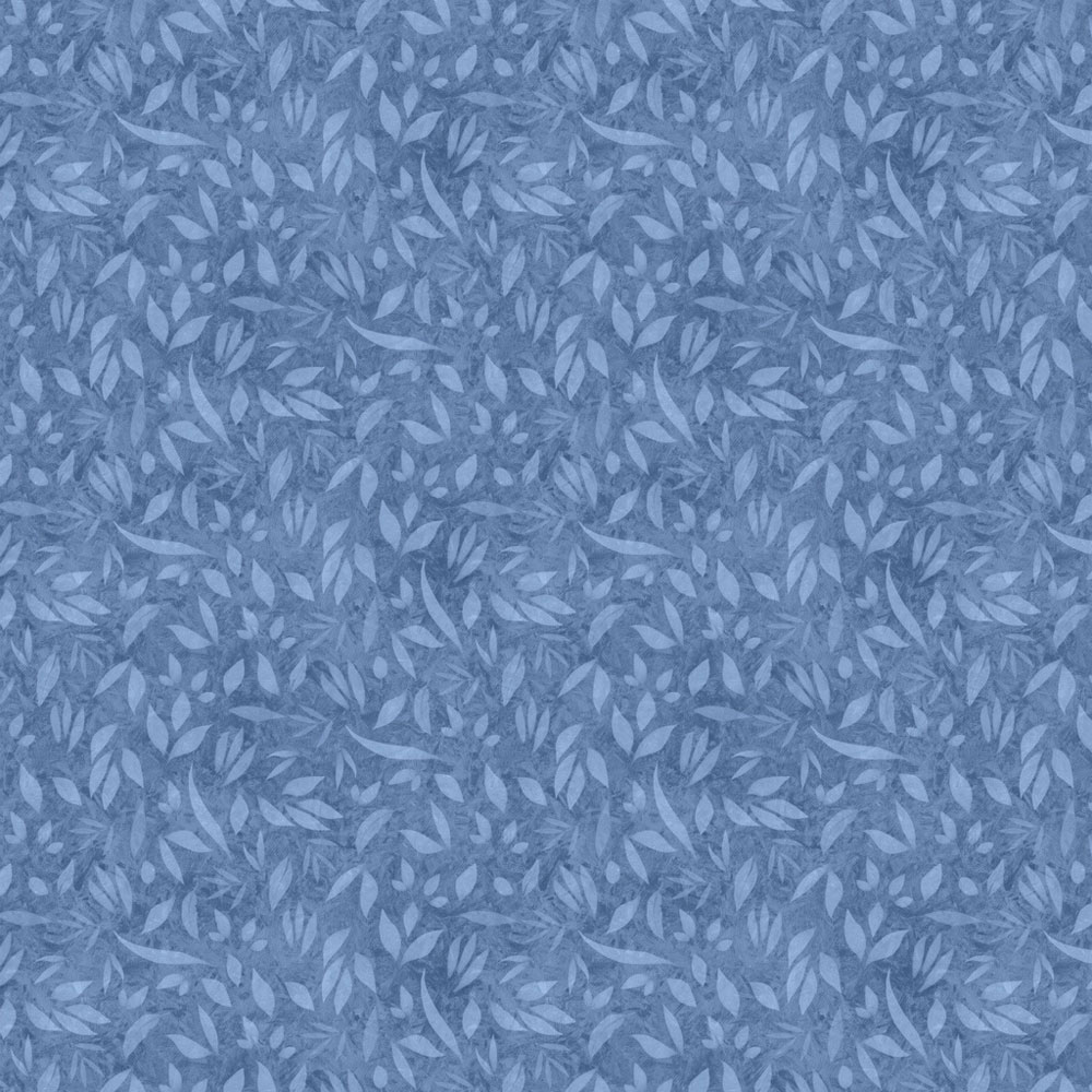 100% Cotton - Foliage - LWM110-2-540 - Denim - Joy Hall - 44" wide