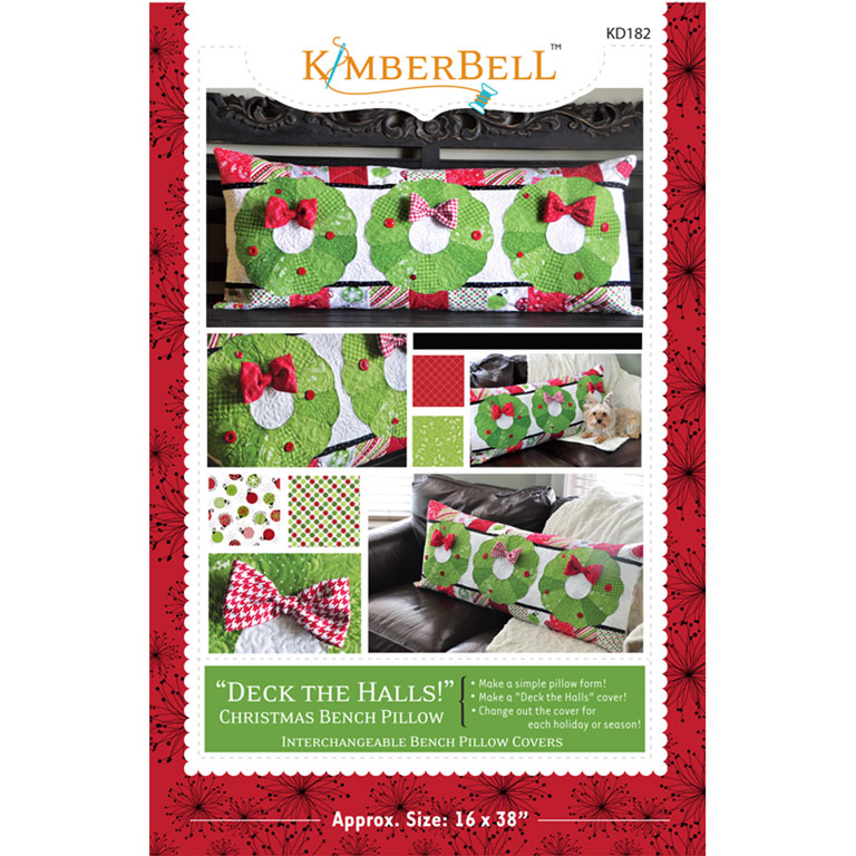 Kimberbell - Patterns - KD182 - Deck the Halls Christmas Bench Pillow
