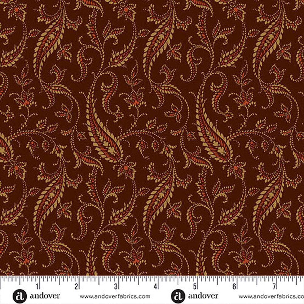 100% Cotton - Bridgeport (Paisley Vines) - A5601-R - Red - Jo Morton - 44 in wide