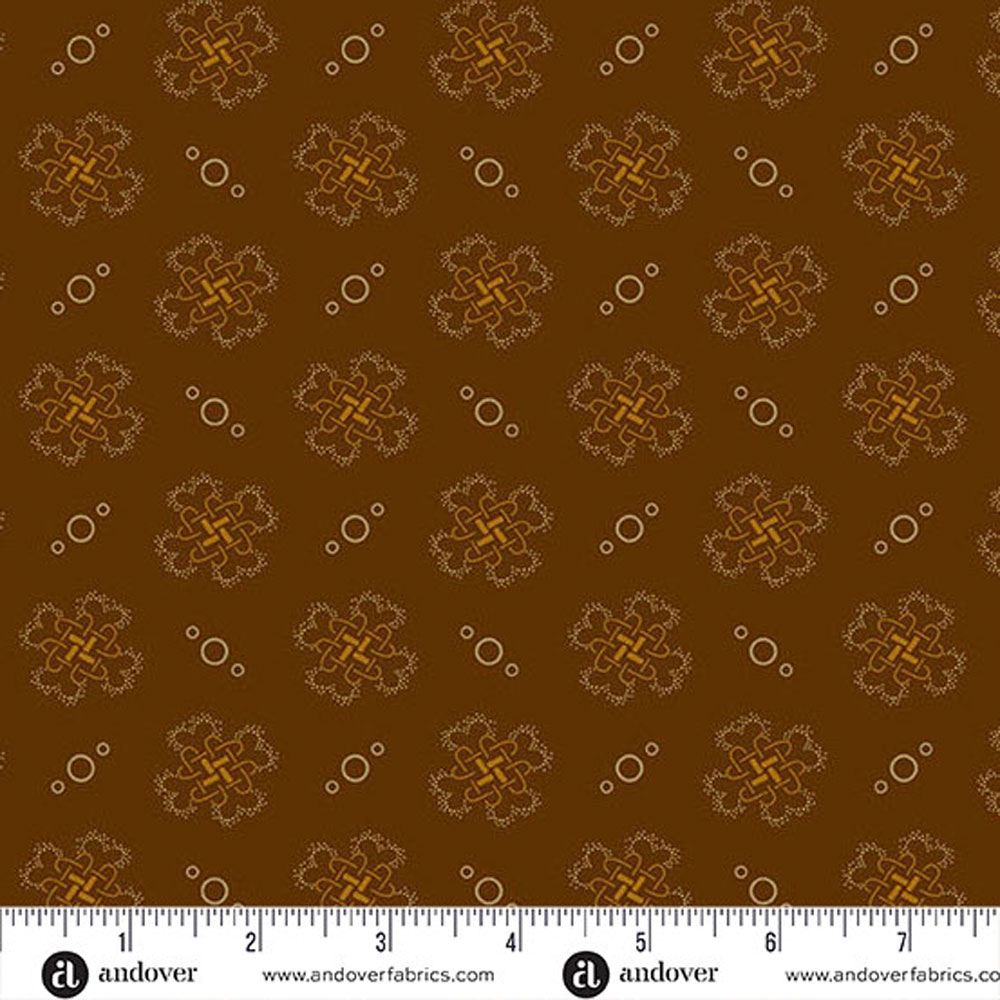 100% Cotton - Bridgeport (Quatrefoil) - A5602-N - Brown - Jo Morton - 44 in wide
