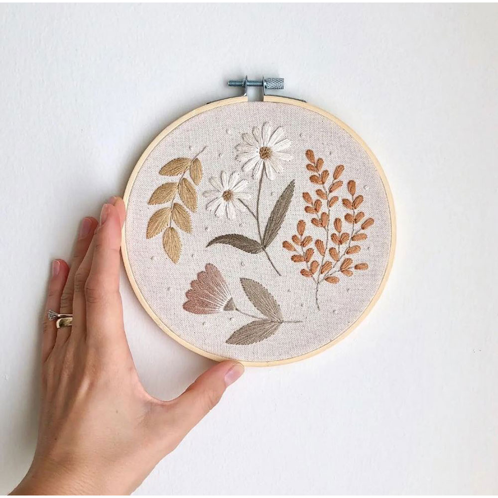 Matryoshka Doll Shop - Embroidery Kit - Muted Florals