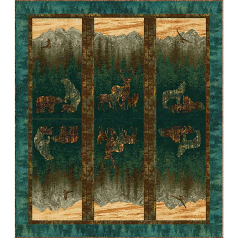Pattern - Wilderness Reflections - 53 1/2"x 55 1/2" - Quilted Escapes