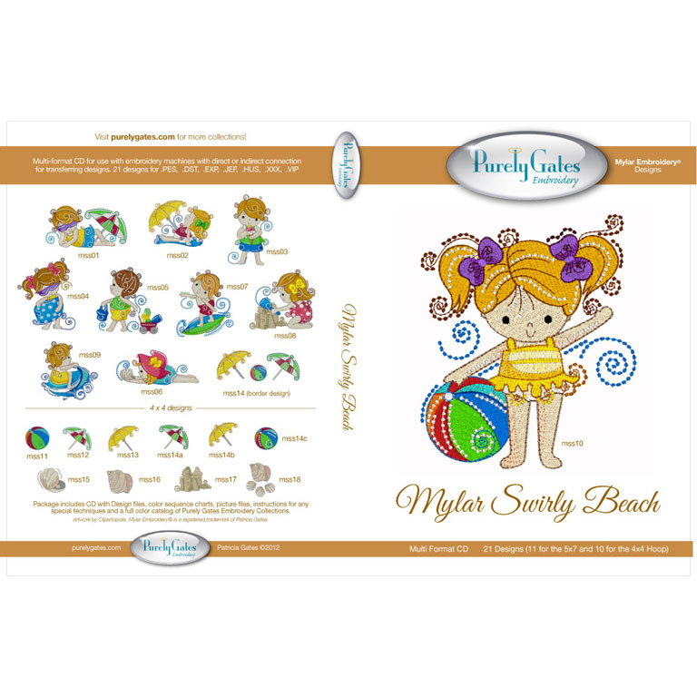 Mylar Embroidery - CD - Mylar Swirly Beach - Purely Gates