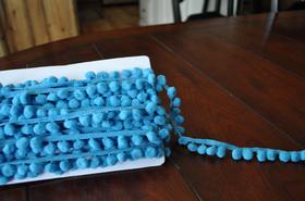 Regular Pom Pom - 25mm "10mm ball" Ball Fringe - Blue