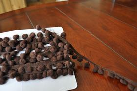 Regular Pom Pom - 25mm "10mm ball" Ball Fringe - Brown