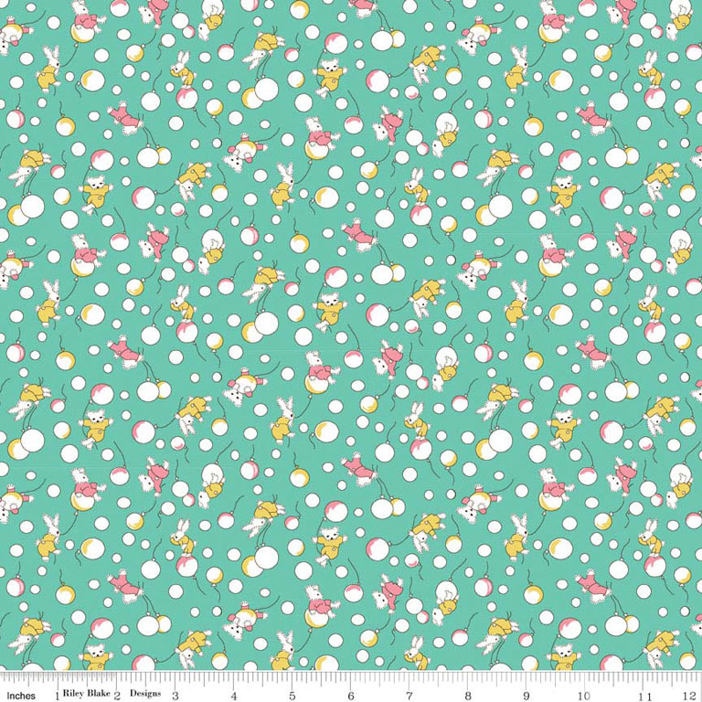 Fabric - Toy Chest - C4852 - Aqua - Retro - Penny Rose Studio