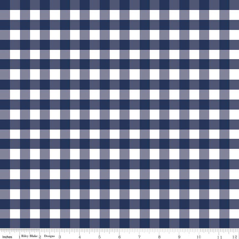 Double Gauze - Gingham - 588 - Navy - 56/57" - 100% Cotton - Riley Blake Designs