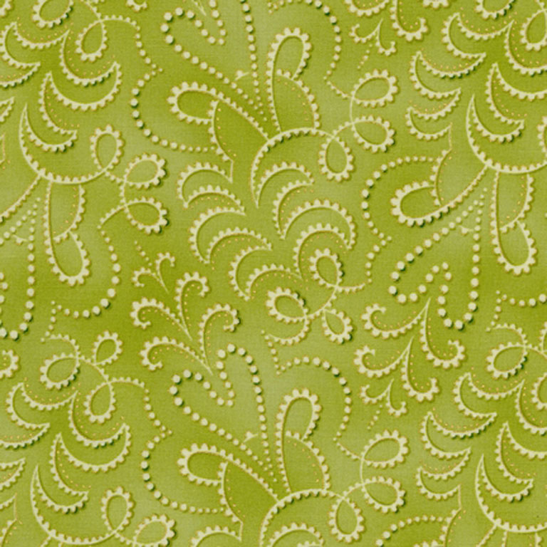 Fabric - La Scala 5 - 13951 - 038 - Chartreuse - Heart - Robert Kaufman
