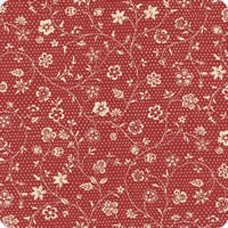 Fabric - Fleur de Noel - 513843 - 011 - Rouge Red - Floral - French General for Moda
