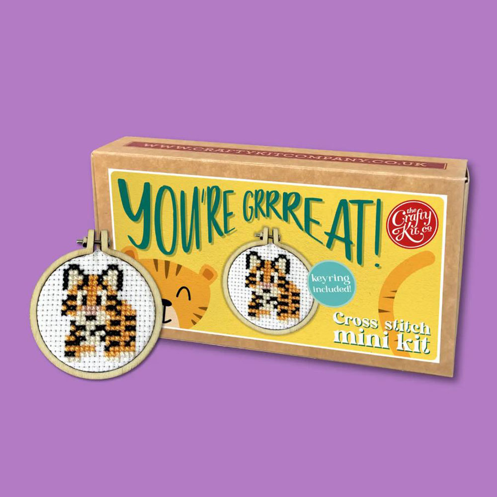 The Crafty Kit - Mini Matchbox Christmas Cross Stitch Kit - you're Grrreat!