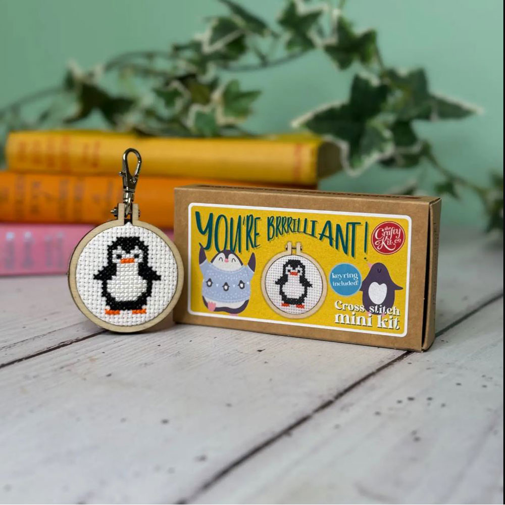 The Crafty Kit - Mini Matchbox Christmas Cross Stitch Kit - you're Brrrilliant!