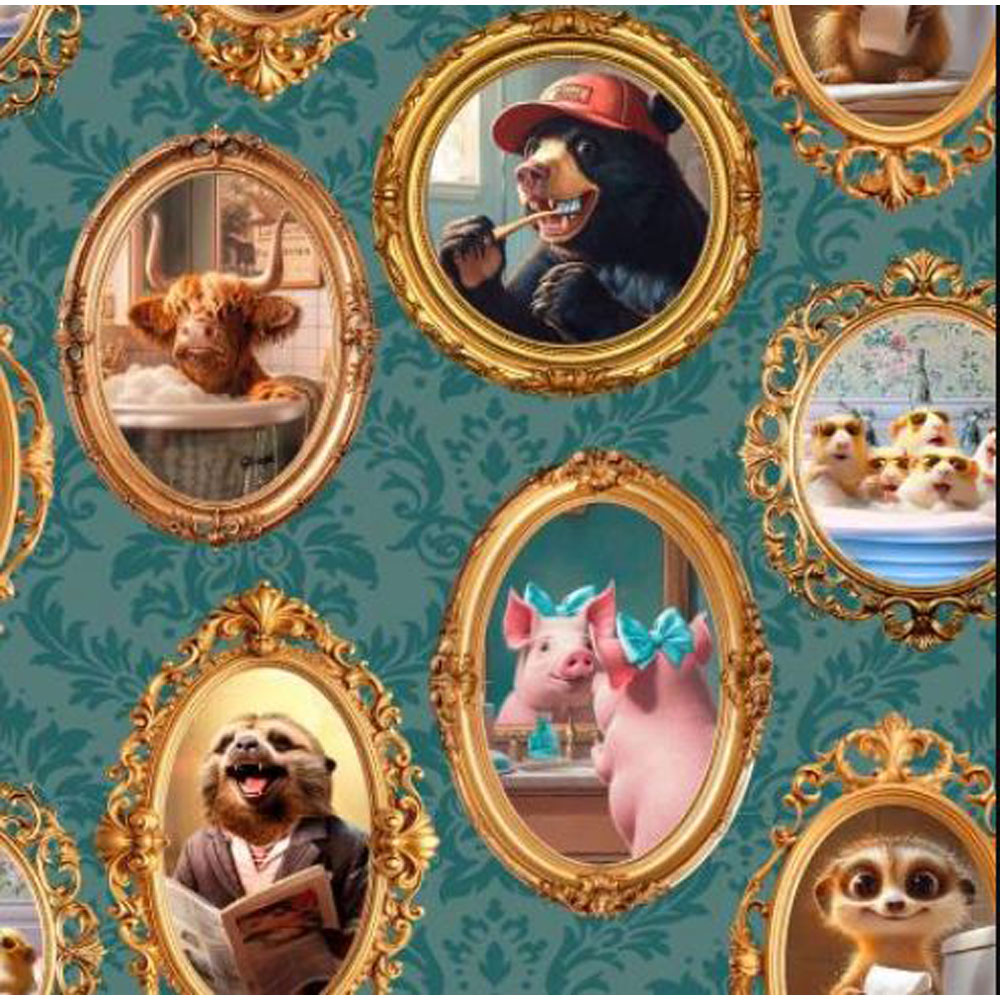 100% Cotton - Please Seat Yourself (All Framed Up) - 24205 - Tea - Jim Baldwin - 43 in wide