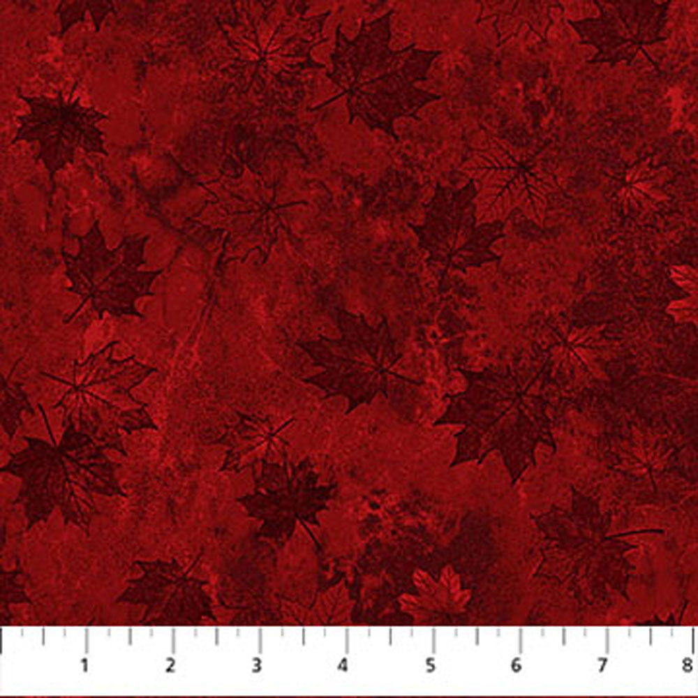 100% Cotton - Stonehenge Oh Canada 14 (Small Tonal Leaves) - C29018-26 - Dark Red - Deborah Edwards
